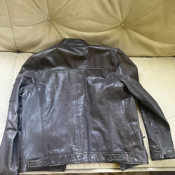 Ben Sherman Leather Moto Jacket - Picture 3 of 4